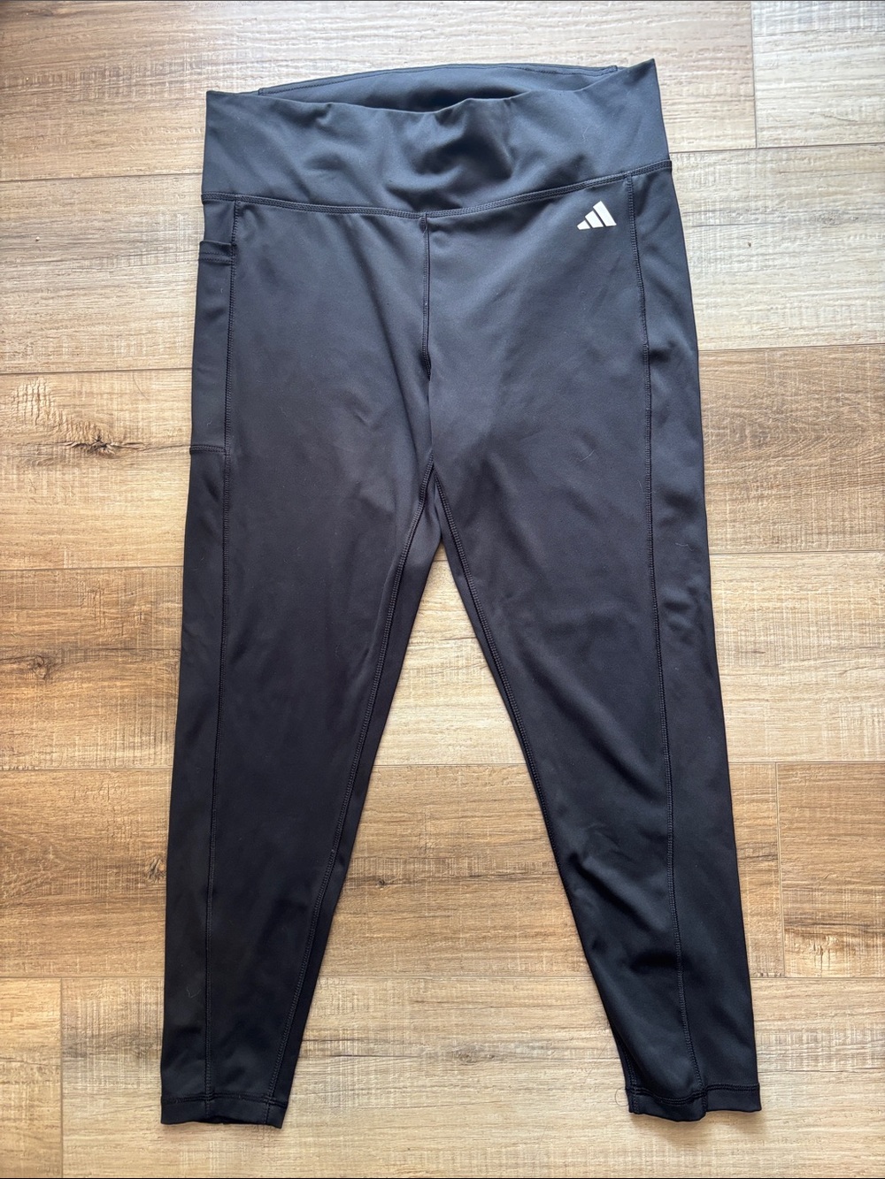 adidas Black High-Waist Performance Leggings with Side Pocket size XL